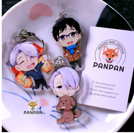 Móc khoá anime mica acrylic Yuri on Ice 1 (6cm)