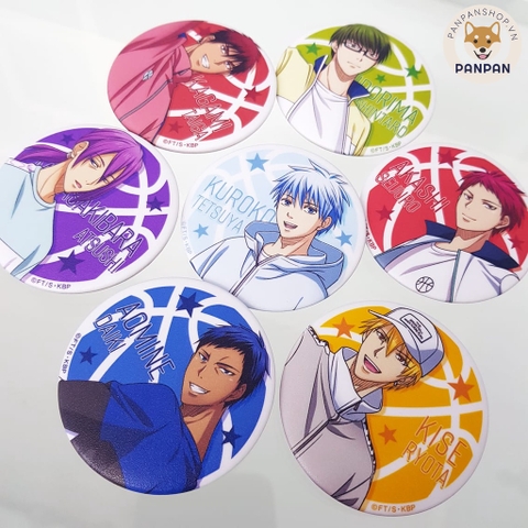 Huy Hiệu Kuroko no Basuke (Kuroko Basket) 8 Nhân Vật (6CM)