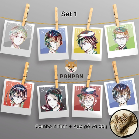 Combo 8 ảnh card lomo polaroid trang trí Anime Bungo Stray Dogs 1 (tặng kèm dây và kẹp)