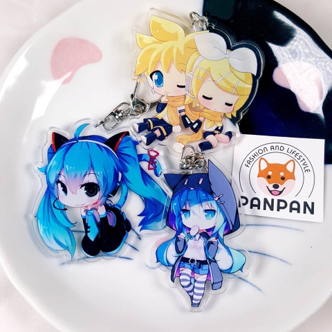 Móc khoá anime mica acrylic Hatsune Miku Kagamine Rin/Len (6cm)