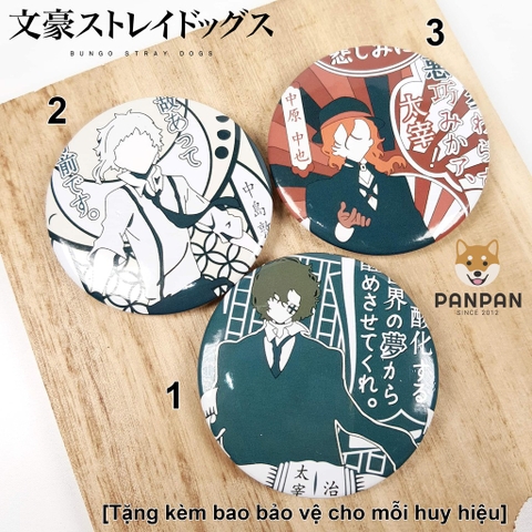 [TẶNG KÈM BAO BẢO VỆ] Huy hiệu lẻ Bungo Stray Dogs (6CM)