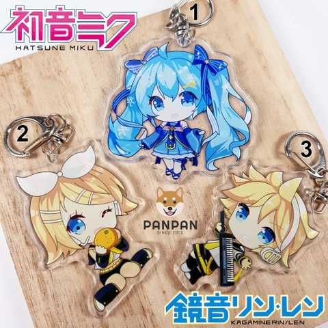 Móc khoá anime mica acrylic Hatsune Miku Kagamine Rin/Len 2 (6cm)