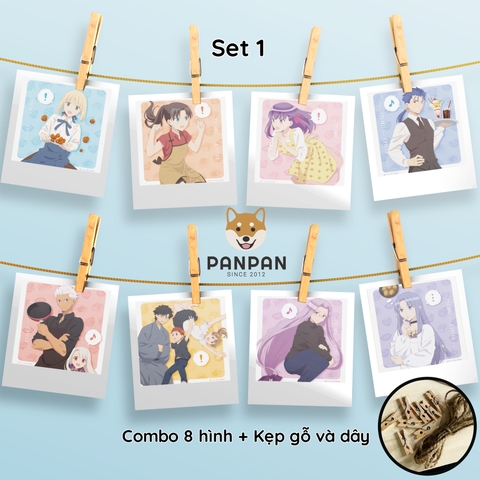 Combo 8 ảnh card lomo polaroid trang trí Anime Fate: Emiya Menu 1 (tặng kèm dây và kẹp)