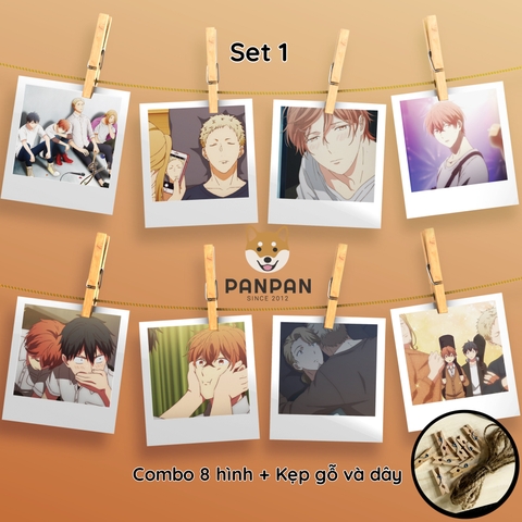 Combo 8 ảnh card lomo polaroid trang trí Anime Given 1 (tặng kèm dây và kẹp)