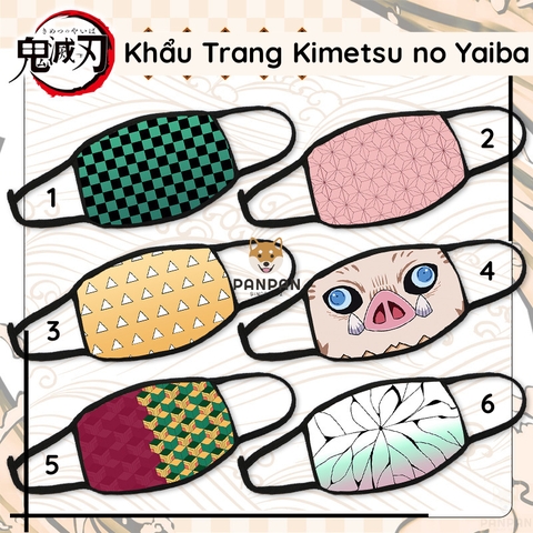 Khẩu trang Anime Kimetsu no Yaiba (Nhiều Mẫu)