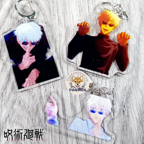 Móc Khoá Anime Mica Acrylic Jujutsu Kaisen Ông chú tóc bạc khả nghi (6m)