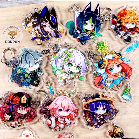 Móc khóa mica Anime Genshin Impact Treo (6cm)