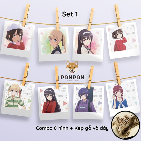 Combo 8 ảnh card lomo polaroid trang trí Anime Saekano 1 (tặng kèm dây và kẹp)