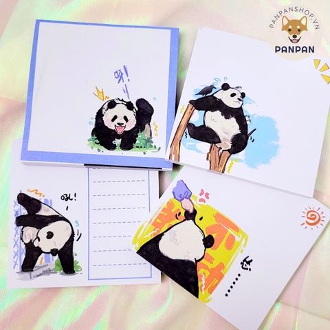 Giấy note ghi chú Gấu Trúc Hoa Hoa Panda dễ thương (có keo)