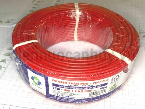 Dây điện trần phú 1x4.0 mầu đỏ