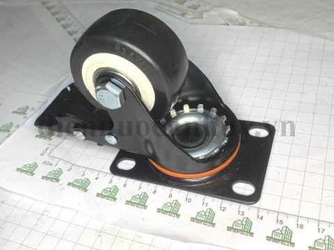 Bánh xe đẩy đen có khóa phi 60 cao 90 mm (6x9 cm)