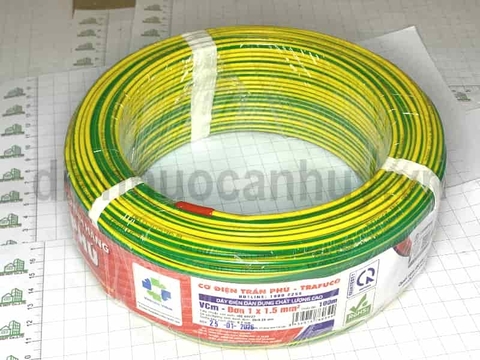 Dây điện Trần Phú Vcm-Đơn 1x1.5 tiếp địa