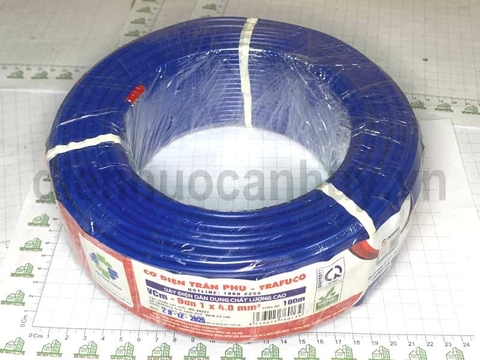 Dây điện trần phú 1x4.0 mầu xanh