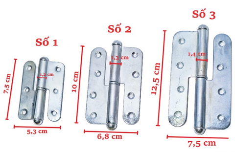 Bản lề cối cửa sắt số 3 kích thước=75x125