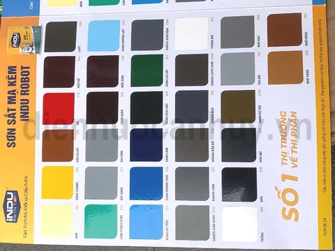 Bảng mã mầu sơn indu Robot