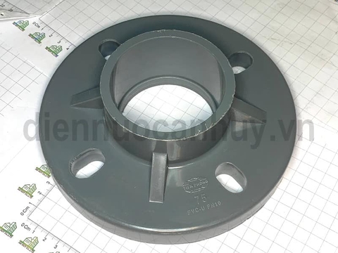 Bích nhựa PVC Tiền Phong D75 Phi 75mm (Áp lực PN10) - Phụ kiện chuyên dùng kết nối đường ống với van và máy bơm