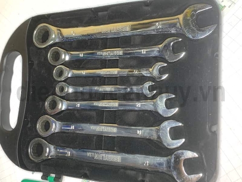 Bộ cờ lê bánh cóc tự động 7 chi tiết: 8mm, 10mm, 12mm, 13mm, 14mm, 17mm, 19mm