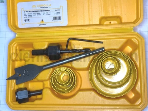 Bộ mũi khoét thạch cao, khoét gỗ, khoét nhựa đa năng 13 chi tiết phi 19 22 25 28 31 38 44 51 64