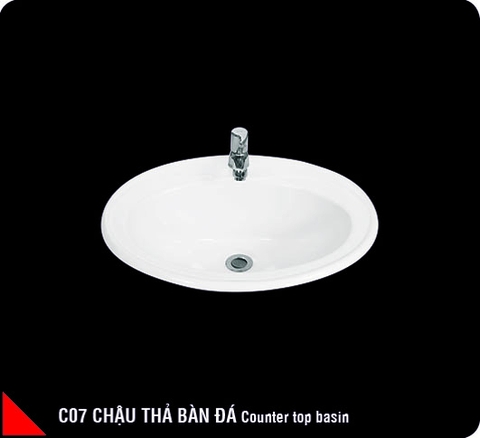 Chậu rửa mặt sứ âm bàn đá - C07