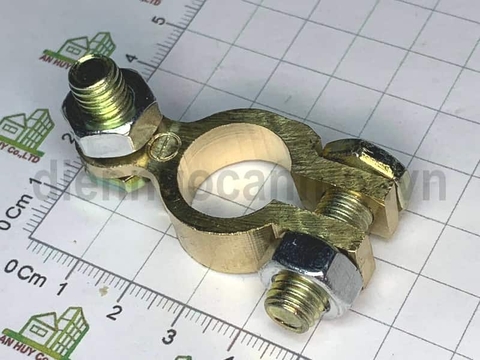 Cọc bình ắc quy đồng thau cho cọc 16mm. Đầu kẹp cực ắc quy dẫn điện tốt và chống ăn mòn cho ô tô, máy phát điện
