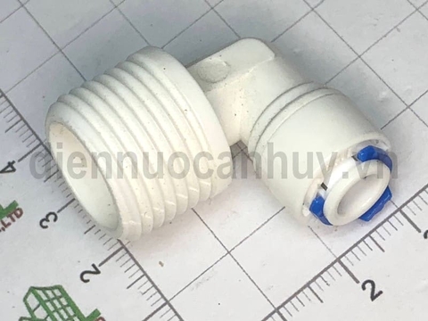 Cút nhựa trắng nối nhanh ren 21 ống 6