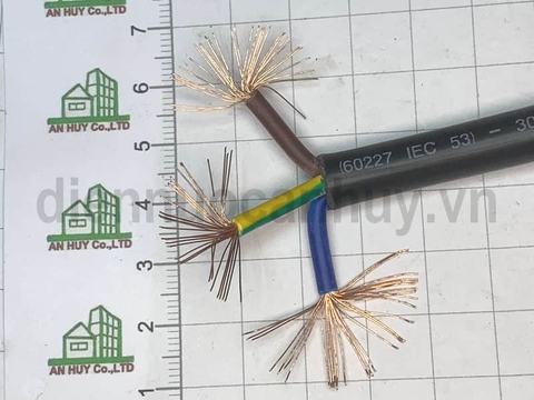 Dây điện 3 mềm tròn Cadisun VCTF 3x1.5 đen