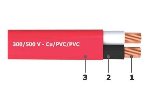Dây điện dẹt 2 lõi _ Cu/PVC/PVC 2x1