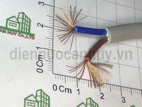 Dây điện đôi mềm tròn Cadisun VCTF 2x1.0 xám