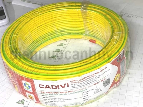Dây điện đơn mềm Cadivi VCm 1x2.5 (1x50/0.25) tiếp địa