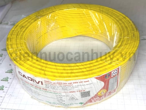 Dây điện đơn mềm Cadivi VCm 1x2.5 (1x50/0.25) vàng