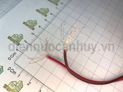 Dây điện mềm VCM 2x0.3 Sangwha (Cuộn 100m) - Chuyên dùng cho LED hoặ Loa một dây đỏ và một dây đỏ sọc đen