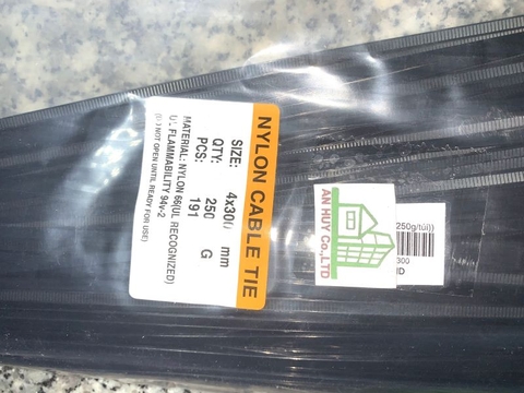 Dây rút nhựa PVC đen dài 300 mm