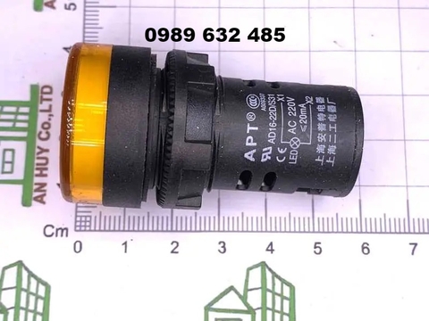 Đèn tủ điện 220V 22mm màu Vàng ND16-22DS