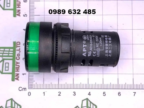 Đèn tủ điện 220V 22mm màu Xanh ND16-22DS