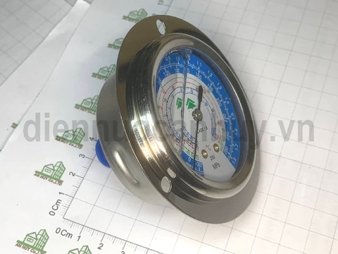 Đồng hồ đo áp suất mặt dầu Hongsen HS-OG-1.8L xanh sử dụng với gas R22 R134a R404A R407c