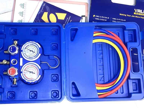 Đồng hồ nạp gas đôi có dây Value VMG-2-R410A-B