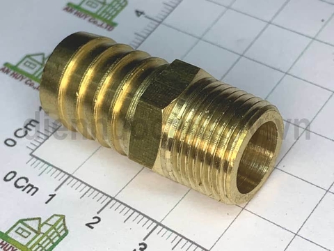 Đuôi chuột thẳng đồng thau ren ngoài 17 mm (38) ra ống 16 mm - Đầu nối chuyển đổi chuyên dụng cho hệ thống dây hơi khí nén và Gas