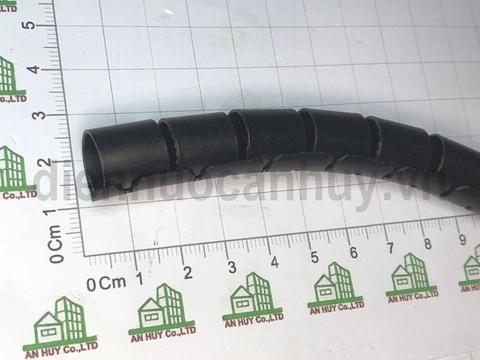 Ghen ruột gà xoắn PE cuấn gọn dây tủ điện văn phòng D16 Đen