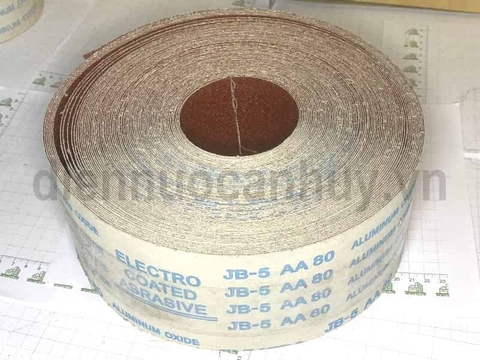 Giấy ráp cuộn 80 vải trắng mềm (JB-5 AA 80)