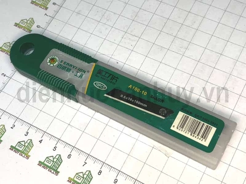 Hộp 10 lưỡi dao rọc giấy Berrylion 18mm (Thép SK5) - Loại dày 0.6