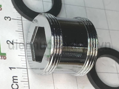Kép nối ren ngoài mịn đều 22-22 cho vòi rửa bát