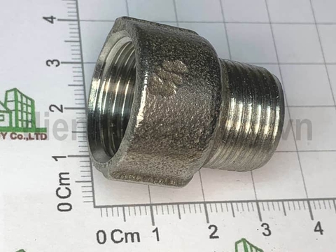 Lơ inox đều ống DN15 ren 20-20mm (1/2-1/2inch) đúc Tròn