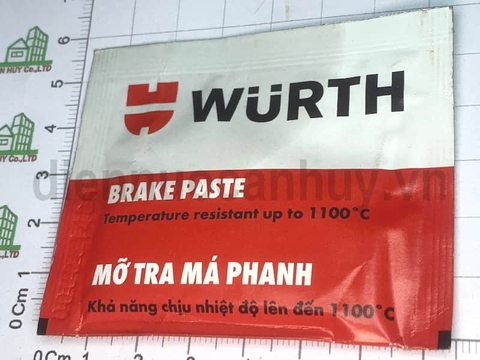Mỡ bò chịu nhiệt cao tra má phanh, quạt điện 1000 độ C Wurth dạng túi 5.5 gam
