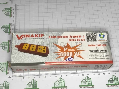 Ổ không dây chịu tải Vinakip 2 đơn 1 đa năng 6600W Cam