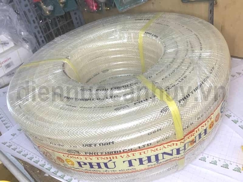 Ống nước mềm phi PVC phi 18 sợi PU mầu trắng