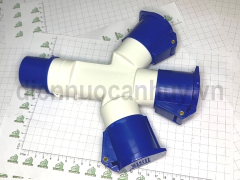 Ổ cắm công nghiệp chia 3 MCE xanh 16A 3 chân