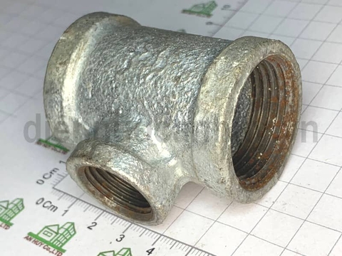 Tê thu sắt kẽm DN25/15 - thu ống sắt từ ống 27 về ống 21