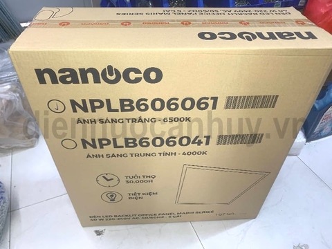 Đèn led panel 600x600 40W ánh sáng trắng Nanoco NPB606061