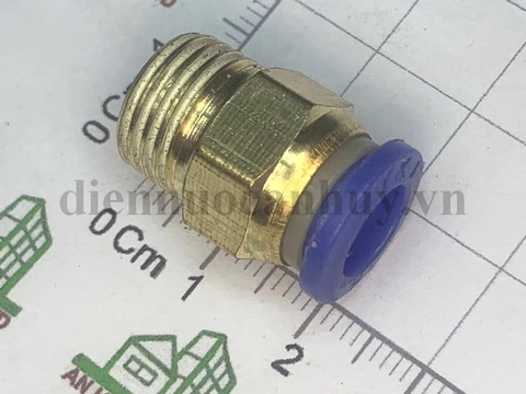 Đầu nối khí ống 8 ren đồng 13 (8-14)