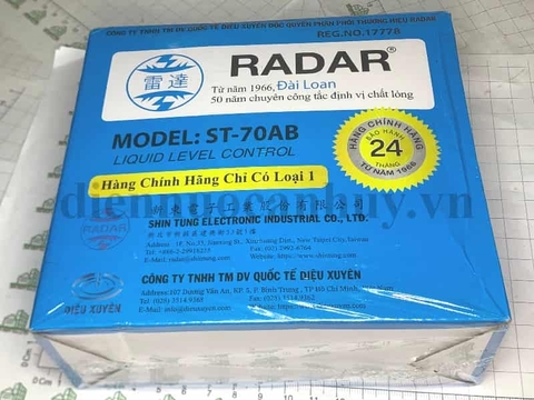 Phao điện Radar, chống bơm tràn bể, công tắc 2 chức năng - xuất xứ đài loan